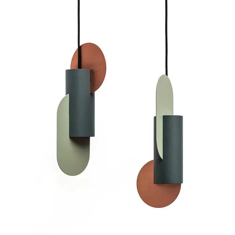 Nordic creative single head small LED chandelier in white grey pink finish, 250x500mm, for dining room or bedroom.