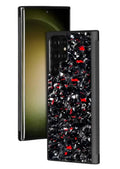 Samsung Galaxy phone case in Forged Red finish shown on an S21 Ultra model