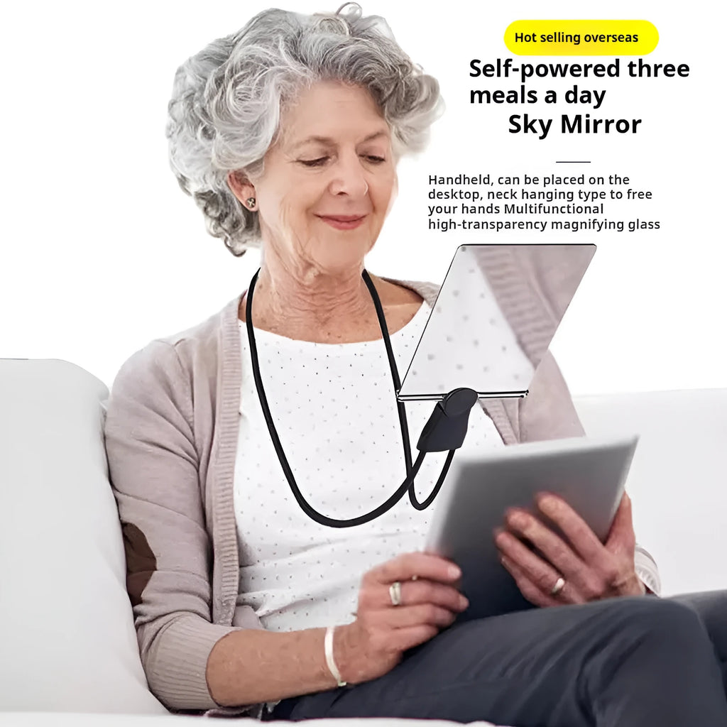 Large screen ultra-thin magnifying glass 5x with 240x170mm acrylic lens on desk showing magnified text