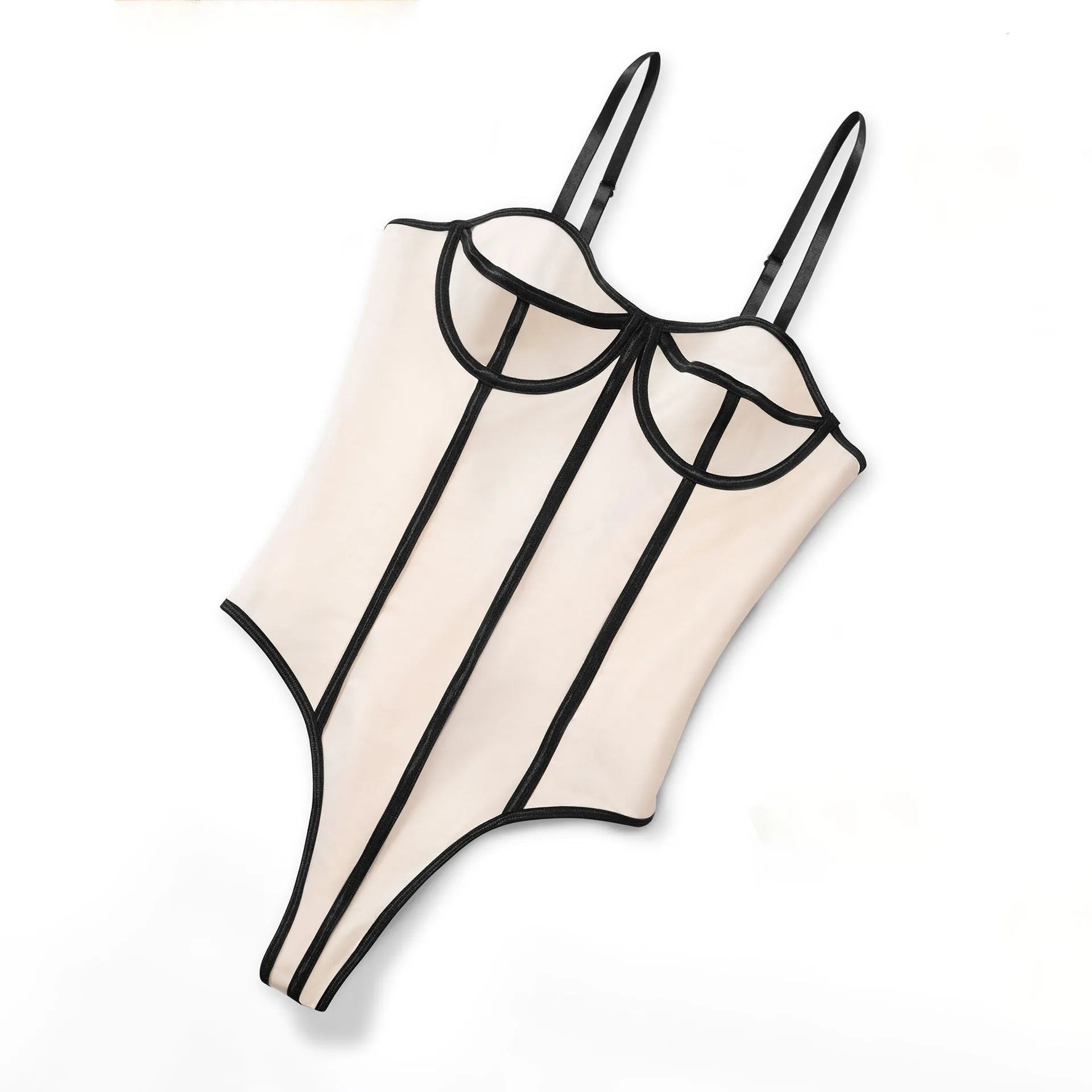 Khaki colour women's slim-fit bodybuilding jumpsuit with sleeveless hollow-out top and shorts on a model.