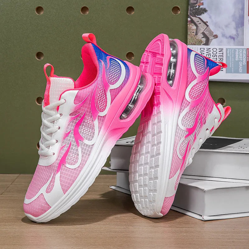Women's mesh casual sneakers in pink colour with PU sole