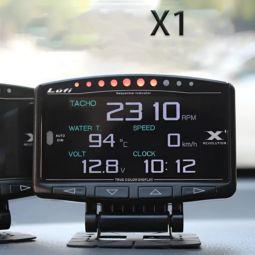 X1 automotive OBD instrument with LED display and metal case