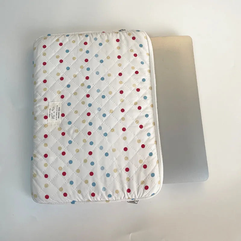 Polka dot women's laptop bag for 11, 13-14, and 15-15.6 inch computers.
