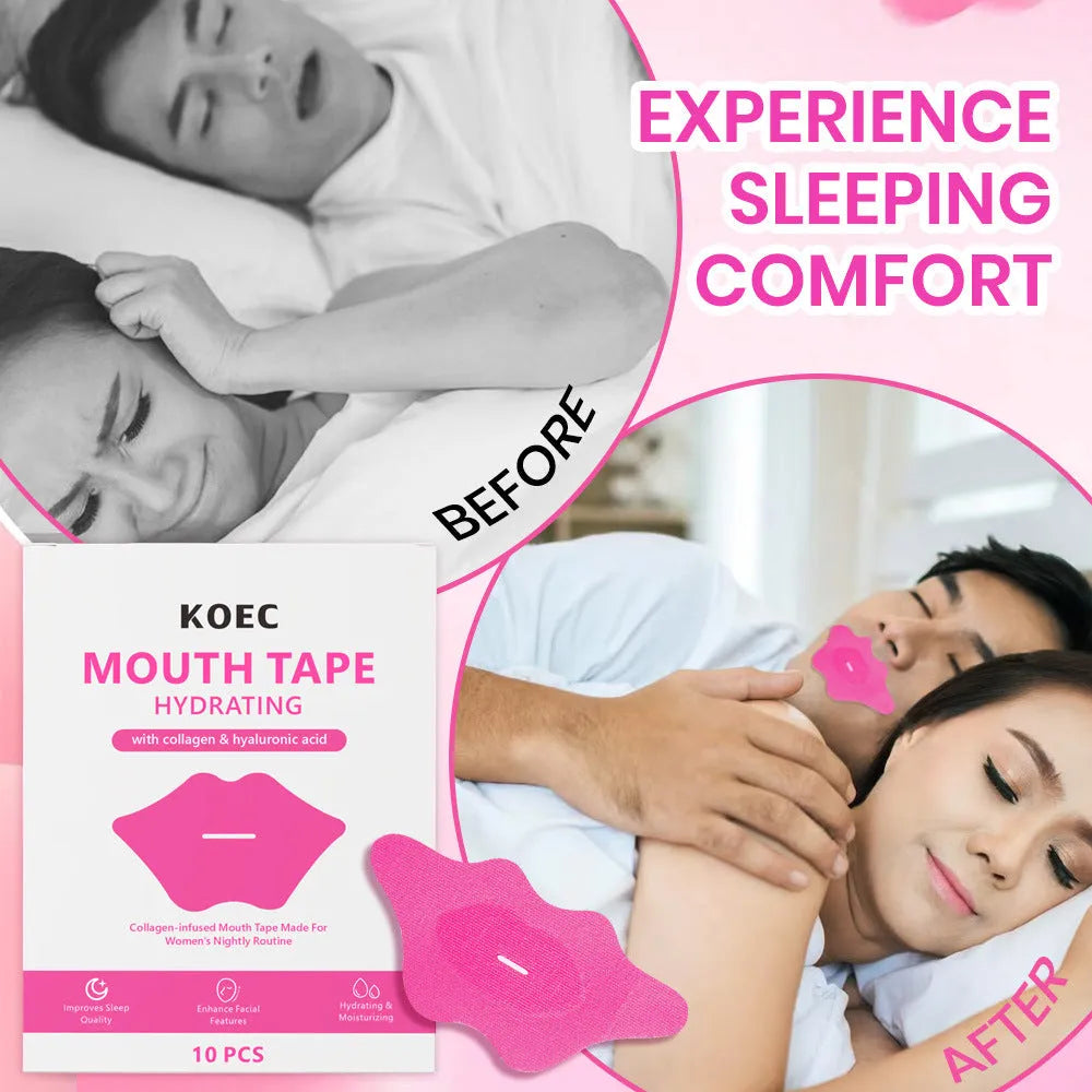 Pack of 10 hydrogel moisturizing sleep breathing mouth seal adhesive lip patches for night time mouth taping