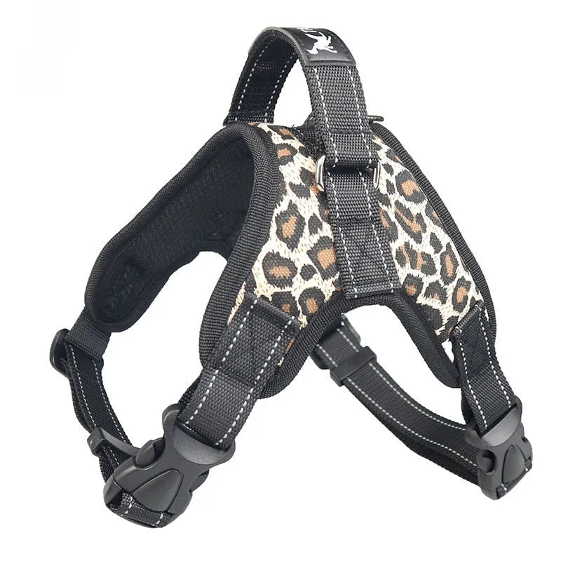 Pet saddle chest strap dog vest in Oxford cloth mesh canvas, camouflage and eight colours, sizes XS to XXL