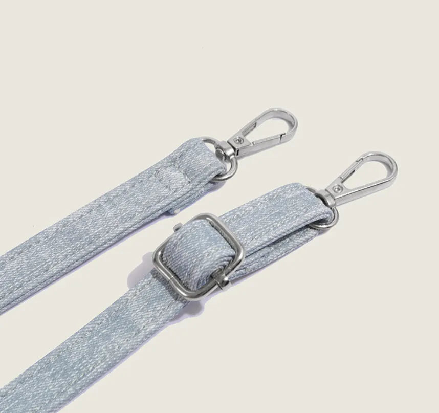 Women's denim shoulder bag in casual style with soft PU construction and polyester lining