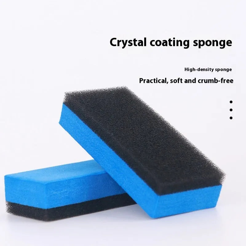 Car repair wax kit with bottles of 9657A and 9657B wax and a frosted sponge mop for scratch removal.