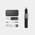 Black hand held rechargeable grinder 250g with USB charging and accessory set for cutting and polishing