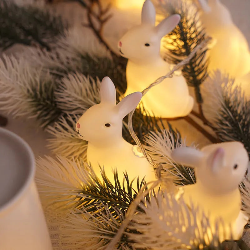 Easter plastic egg lamp string with 10 warm white lamps on a dark background