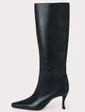 Women's square toe cowboy boots in microfiber, available in multiple colours including black, grey, red, and snake pattern.