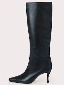 Women's square toe cowboy boots in microfiber, available in multiple colours including black, grey, red, and snake pattern.