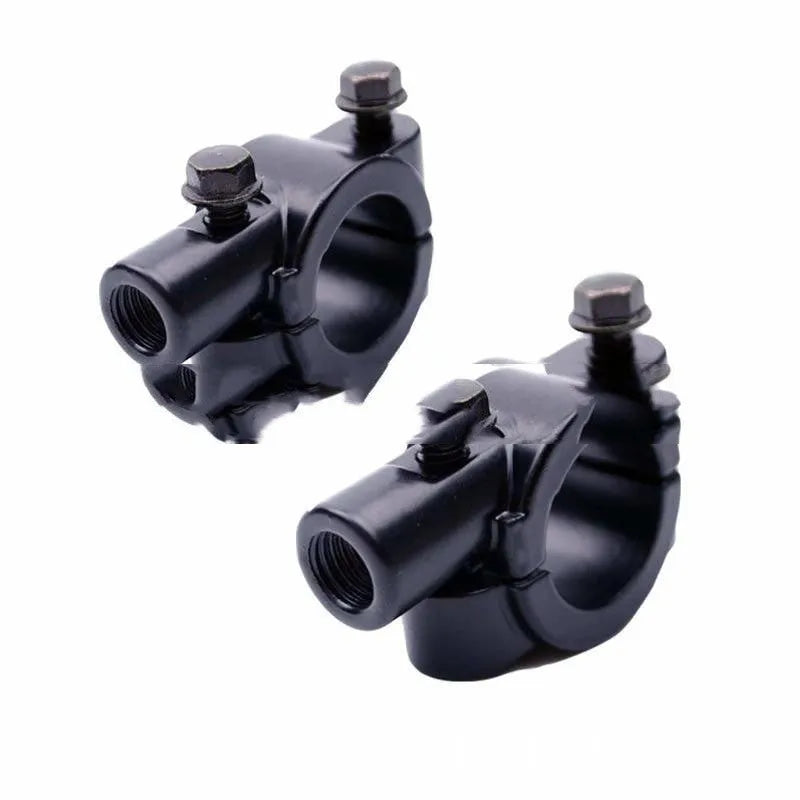 Aluminum alloy motorcycle rearview mirror base for GM models in black finish, 22mm diameter