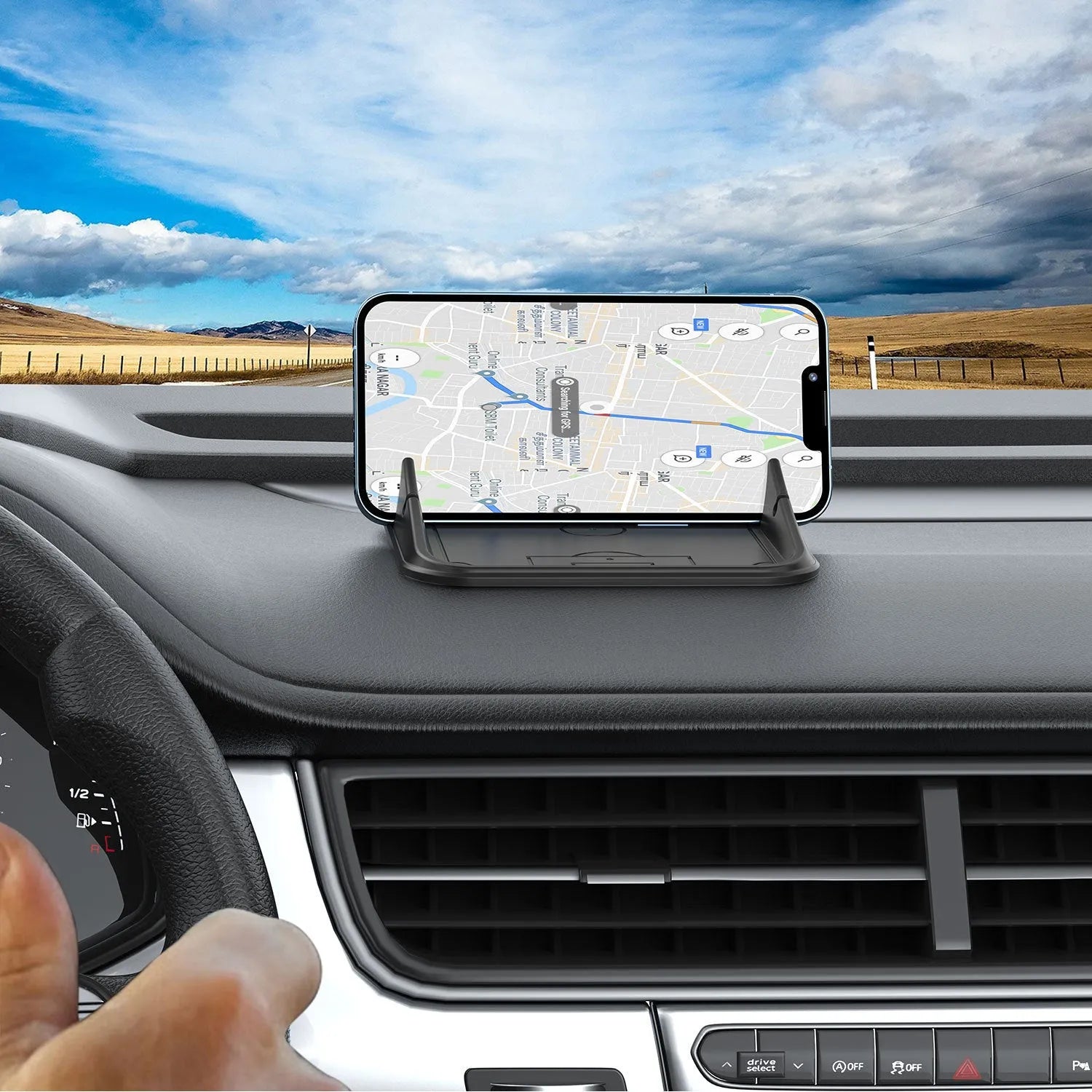 Silicone automobile phone holder in Peak-X5 colour for car and desktop use