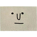 Square PVC floor mat with Mr. Big Nose cartoon face and geometric pattern, shown in available sizes.