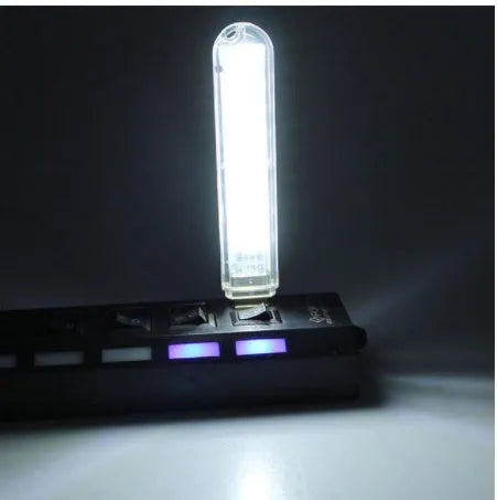 8pcs 5630 LED mini USB lights with U disk shape, PC shade, metal holder, 100x18mm, 5V USB powered.