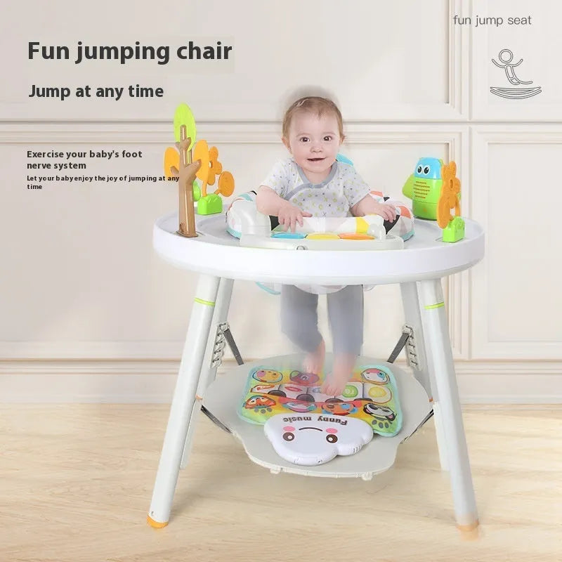 Baby jumping chair with gymnastic rack frame in duck design with bouncing seat
