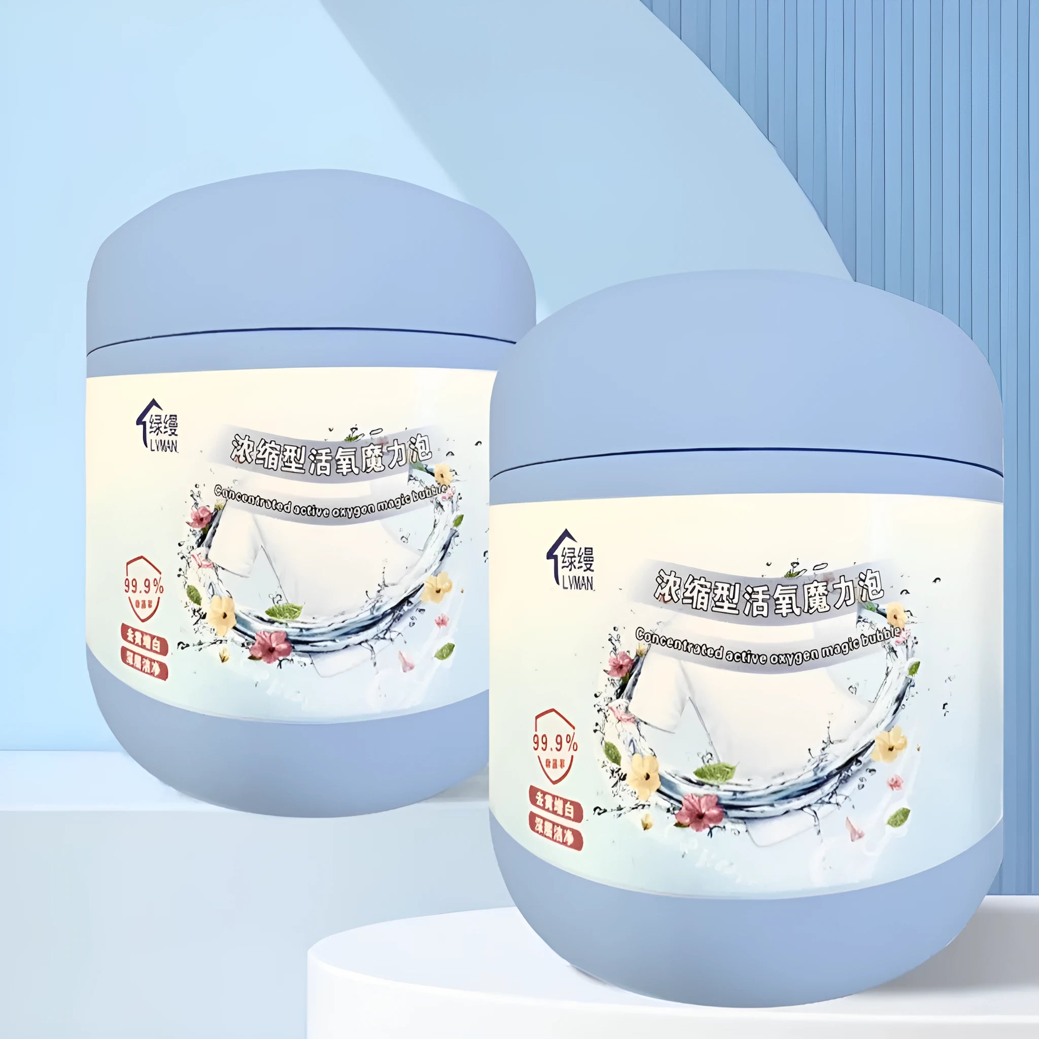 400g bottle of active oxygen bleaching powder with decontamination salt for laundry stain removal.