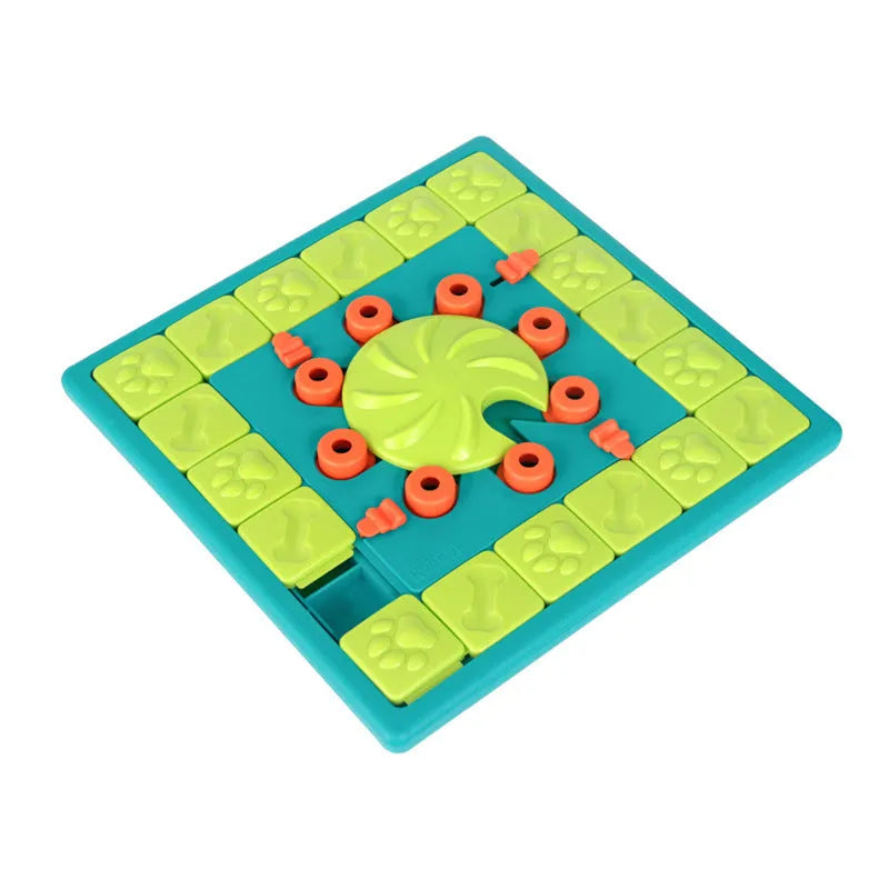 Dog training feeding toy leak feeder in Mahjong Treasure Hunt colour made from plastic