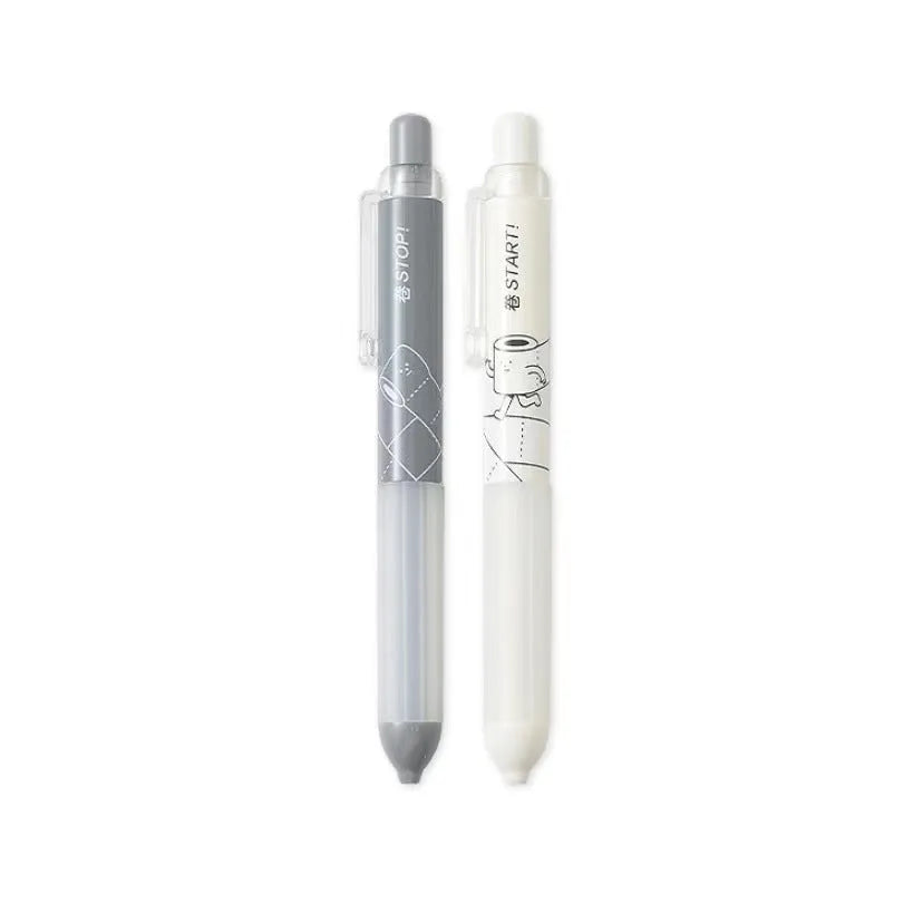 Black and white 0.5mm automatic pencils with a soft cloud grip on the barrel.