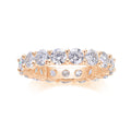 Starlight moissanite wedding ring set in S925 silver platinum plated on display in gift box, available in yellow gold and rose gold