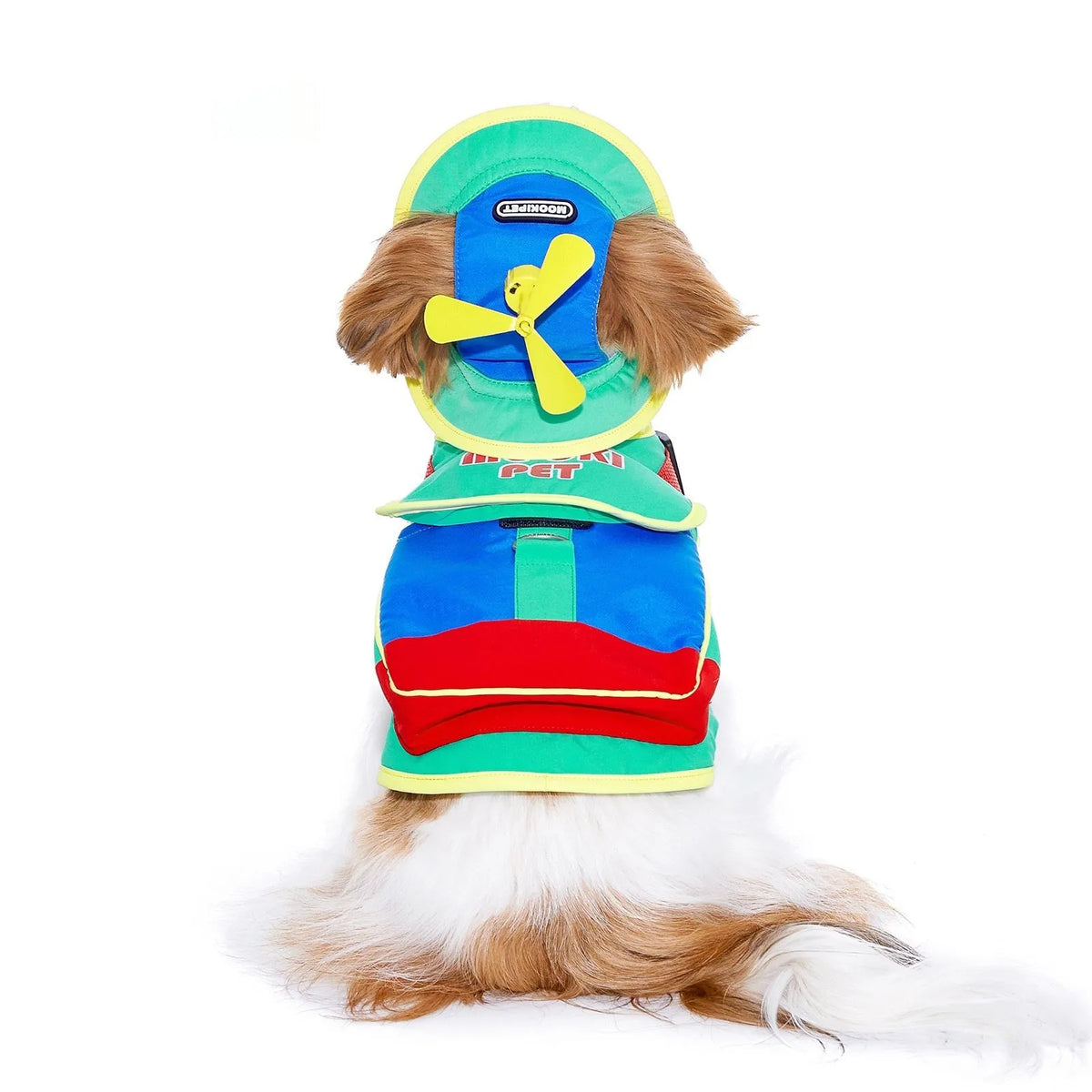 Khaki dog fisherman hat with open ears for Yorkshire Bichon, 100% polyester, sizes S M L