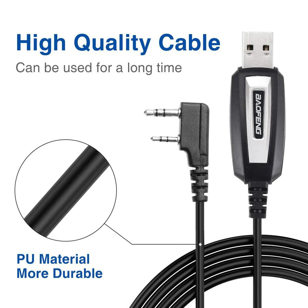 Baofeng 888S USB programming cable with drive and CD for PC radio programming.