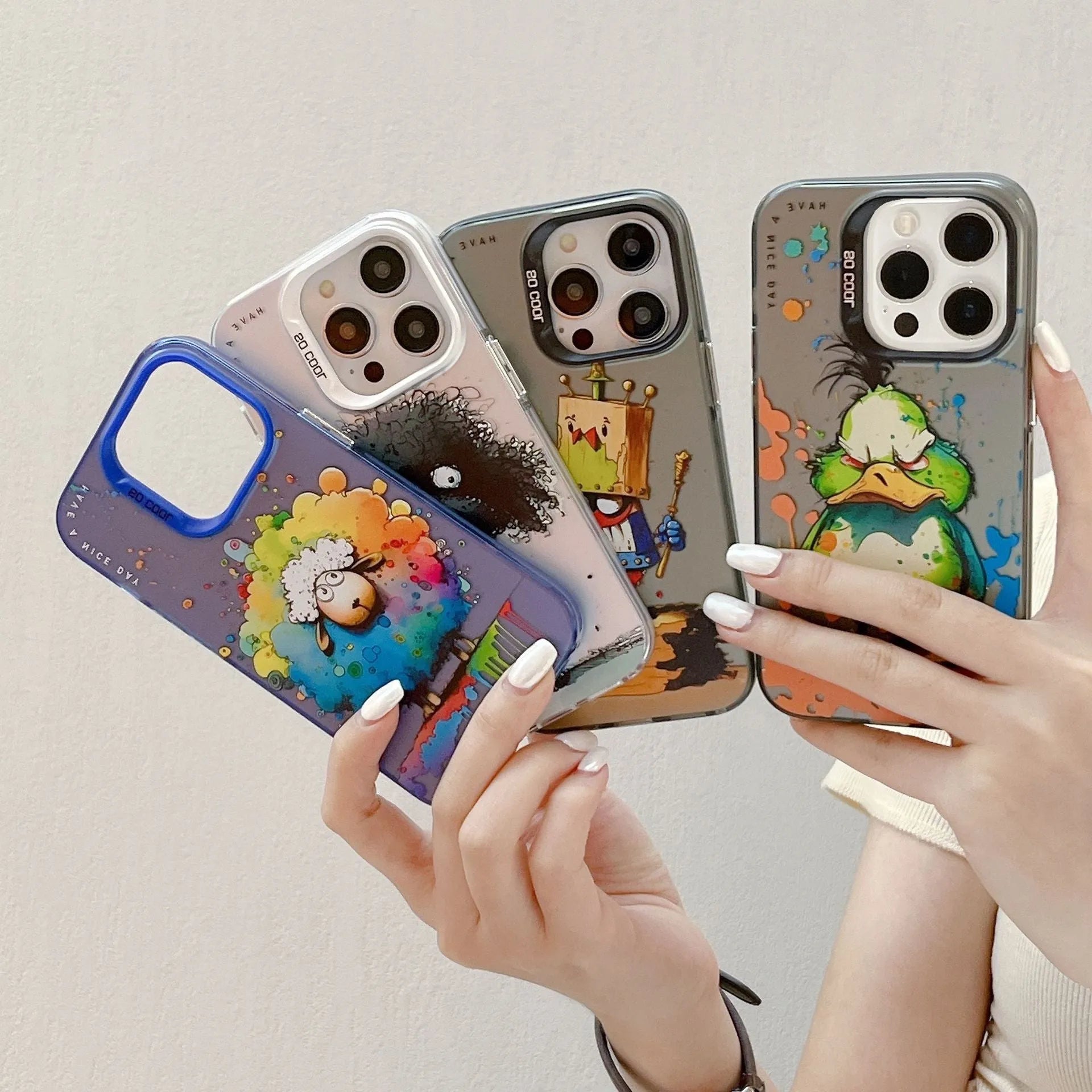 Drop-resistant TPU PC phone case for iPhone featuring an Astronaut colour design with raised edges for screen and lens protection