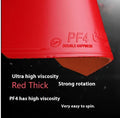 Fast Attack Sticky Classic-50 PF4-50 table tennis racket in red and black, showing anti-rubber surface.
