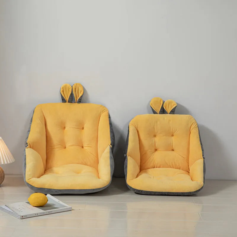 Plush office chair seat cushion with four holes, available in 40x40cm, 45x45cm and 50x50cm and seven solid colours