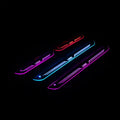 Set of 4 plastic custom-style car threshold strips with LED welcome light for automotive interior