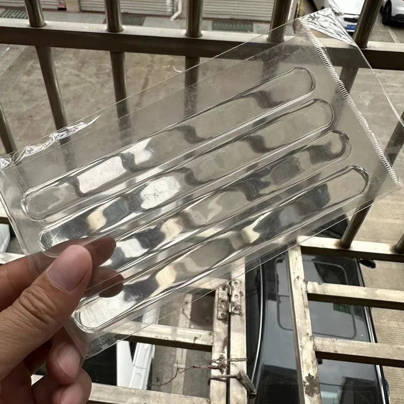 Transparent car door handle protection stickers shown on vehicle door handle
