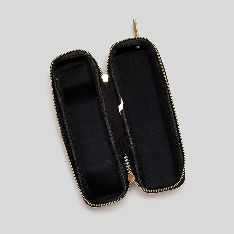 Phone-shaped PU handbag in black with contrast colour panels and slit pocket