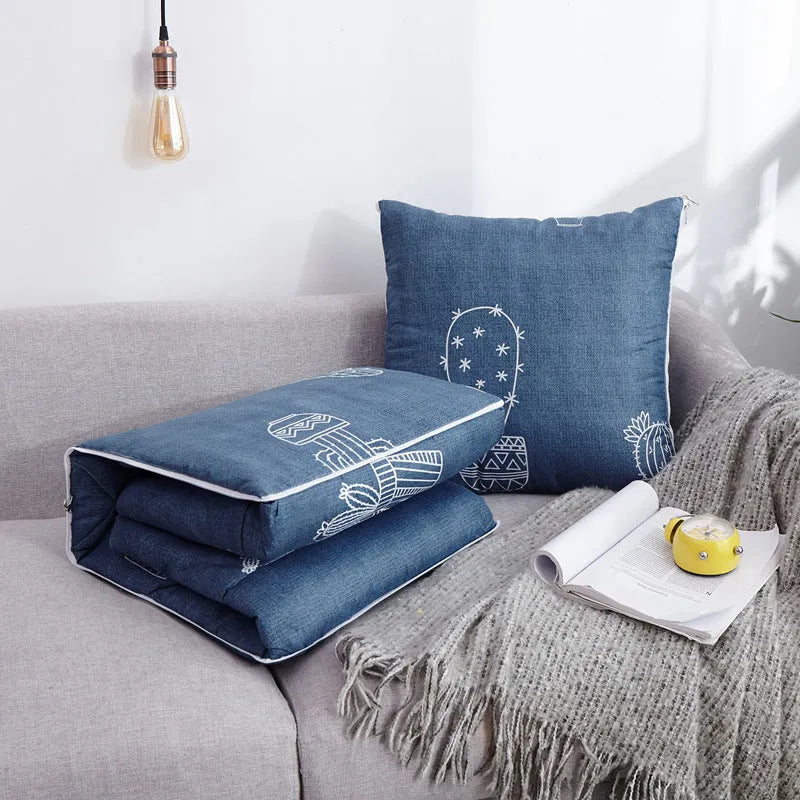 Set of Chinese style car pillow covers in polyester cotton blend available in six colours including Blue and Gray