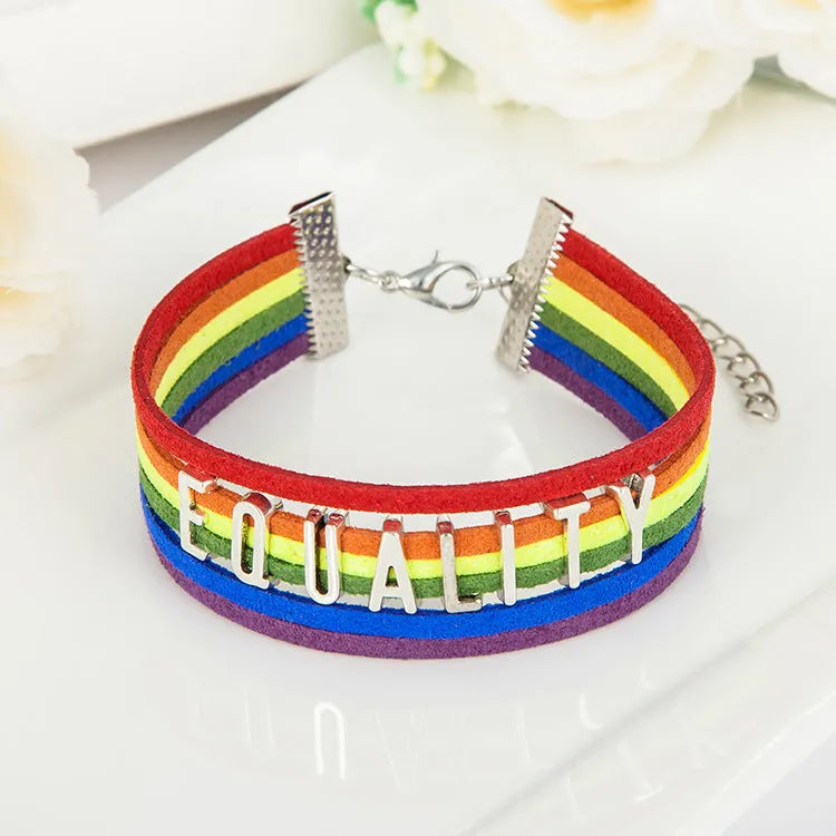 Pride Braided Bracelet in Hybx3390 colour with alloy electroplated finish and letter number motifs