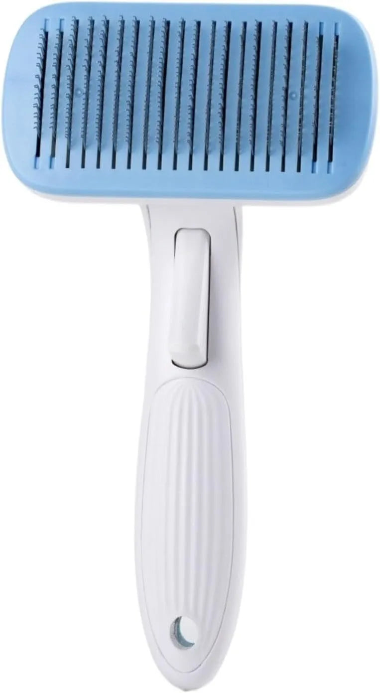 Pet automatic hair removal comb in blue, gray, green or pink for dogs and cats grooming
