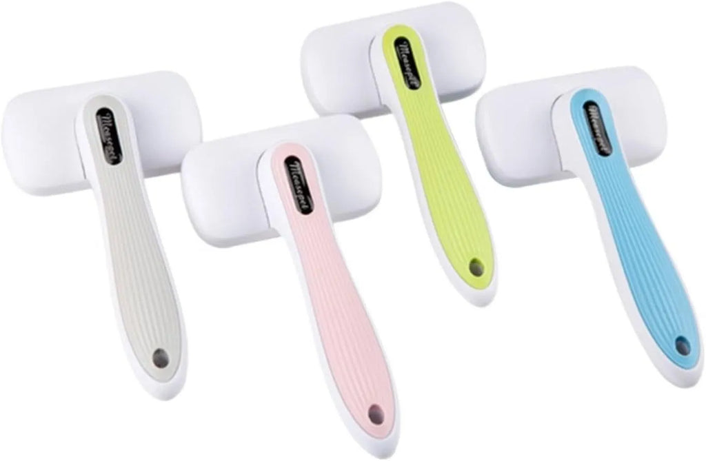 Pet automatic hair removal comb in blue, gray, green or pink for dogs and cats grooming