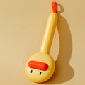 Small yellow duck comb for pet grooming with needle teeth and open section design