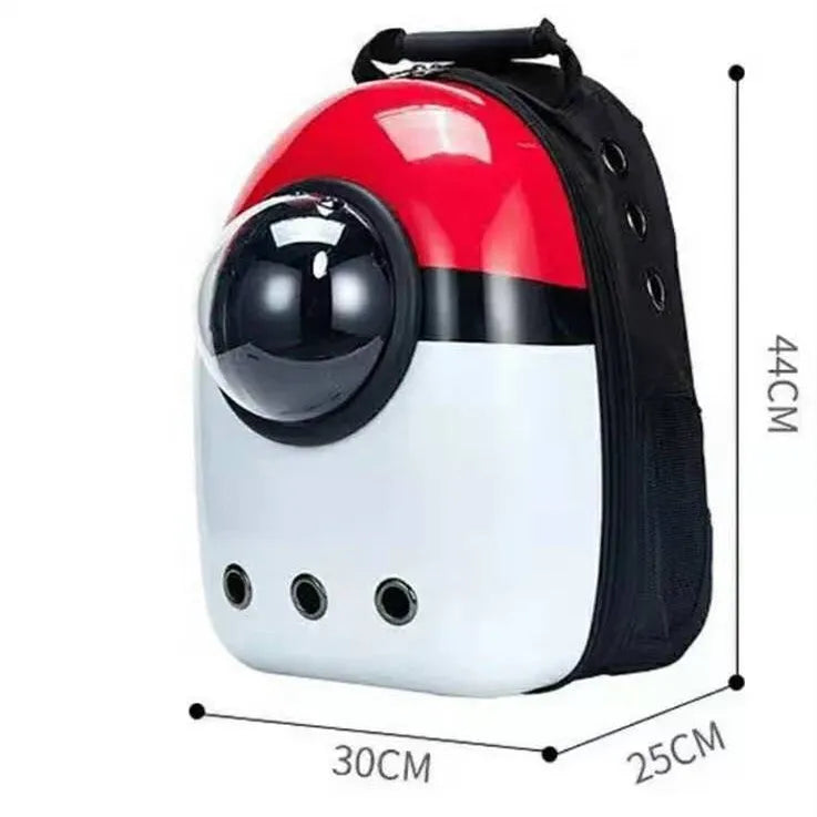 Transparent space capsule pet backpack with bubble window, Oxford fabric, and metal zipper, available in multiple colours