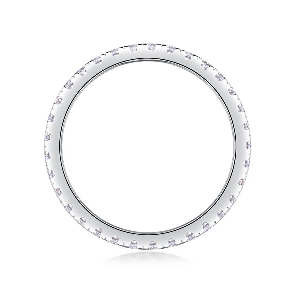 Daytime moissanite wedding ring set in gold and rose gold, S925 silver with platinum plating, sizes 5-9, gift box included