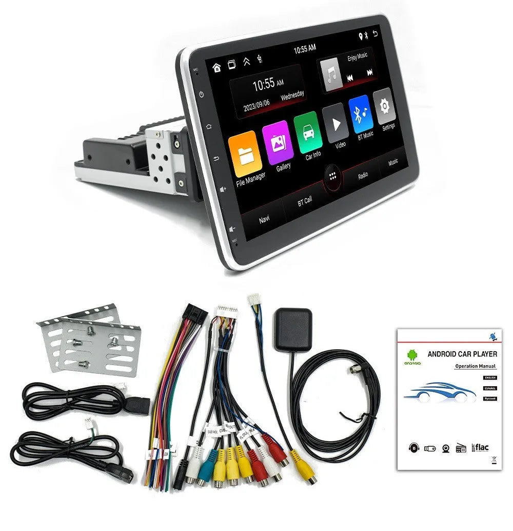 10.1 inch Android central control with 360 degree rotating screen and Bluetooth for universal vehicles