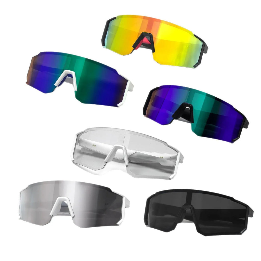 Cycling Bluetooth glasses in black with built-in music audio windproof design PC frame