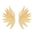 Gold and white leaves patch earrings showing detailed leaf design on alloy metal