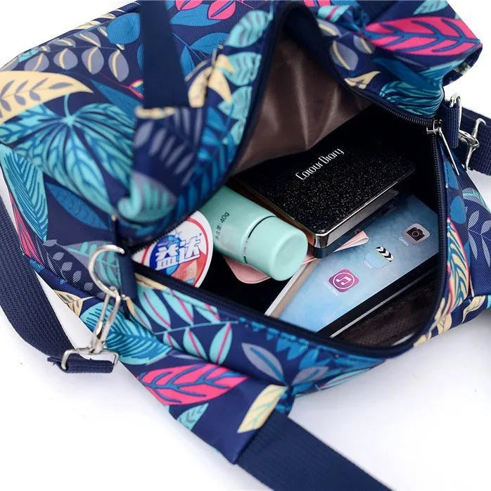 Women's Korean-style fashion shoulder bag large capacity nylon square vertical with sandwich pocket daily use