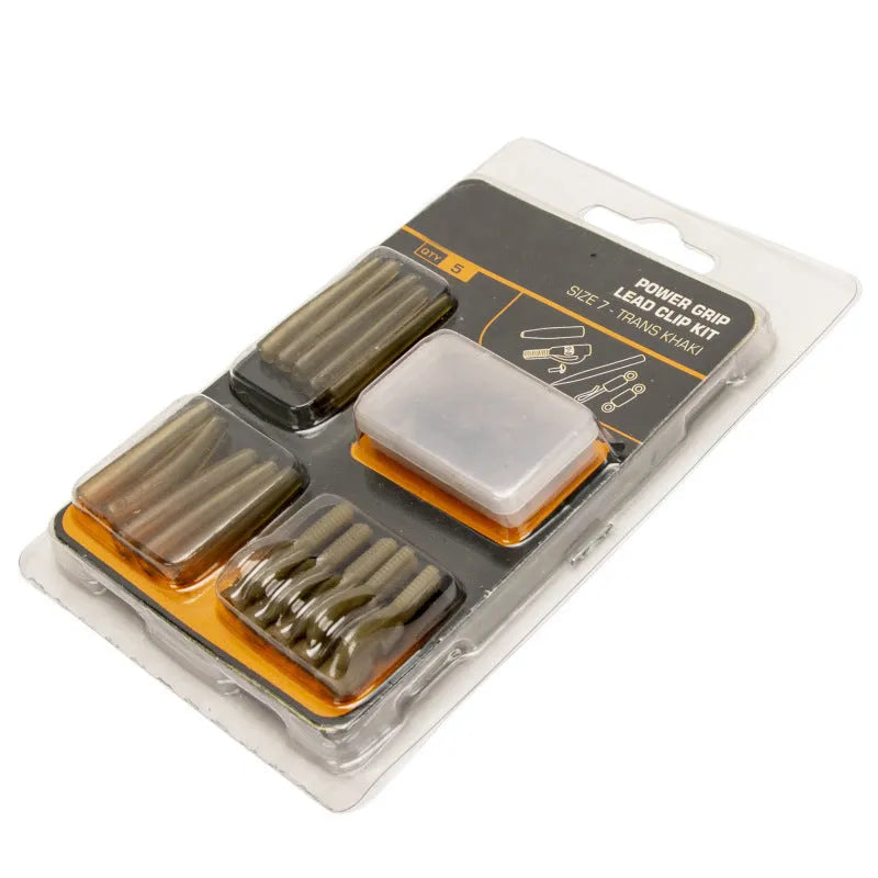 30 piece European carp fishing accessory set with anti-winding tubes, threaded hoses, rotation devices, and screws