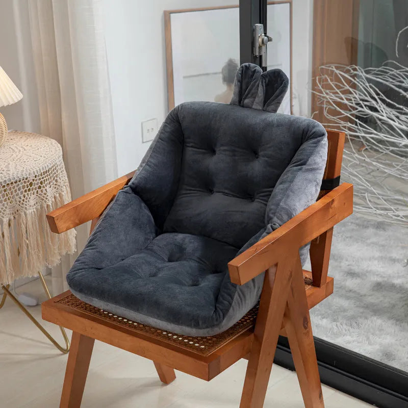 Plush office chair seat cushion with four holes, available in 40x40cm, 45x45cm and 50x50cm and seven solid colours