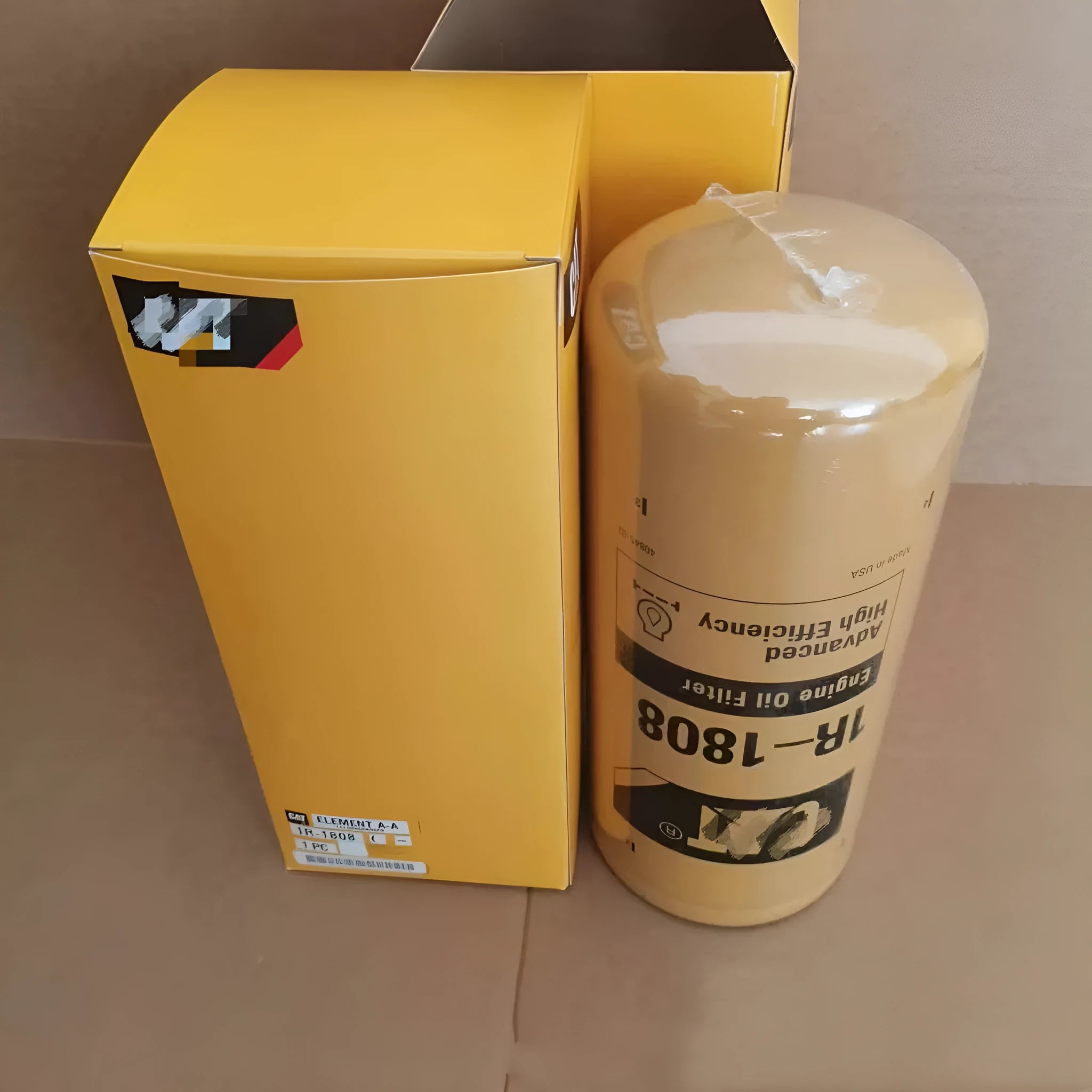 Carter 1R-1808 excavator oil filter element with metal housing
