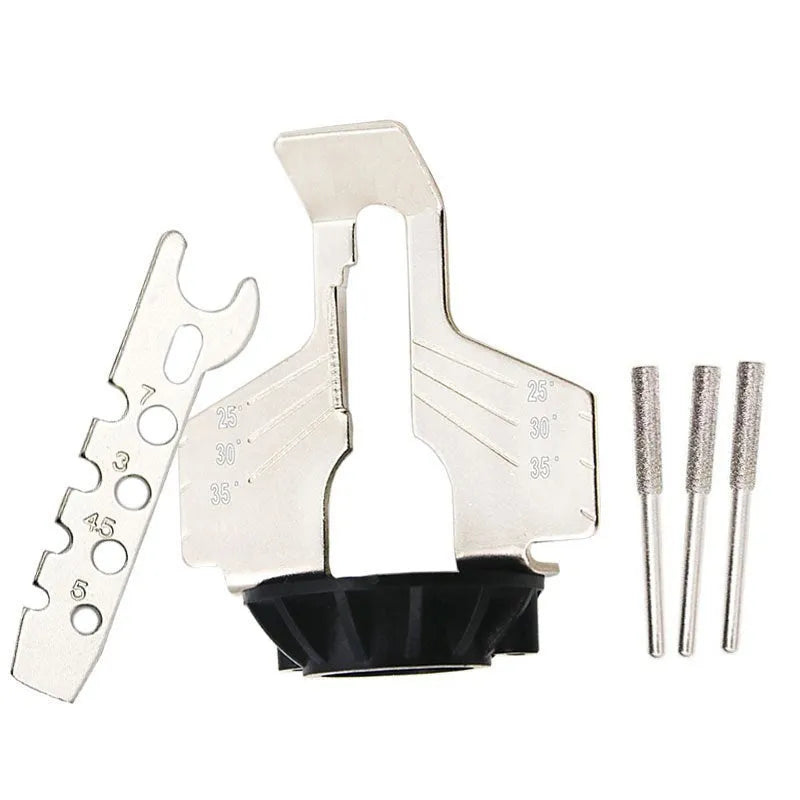Silver metal electric chain grinder accessory for band saw blades with 20mm length measurement