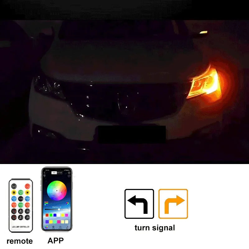 Universal flexible PVC LED light strip for car engine bay illumination in various colours.