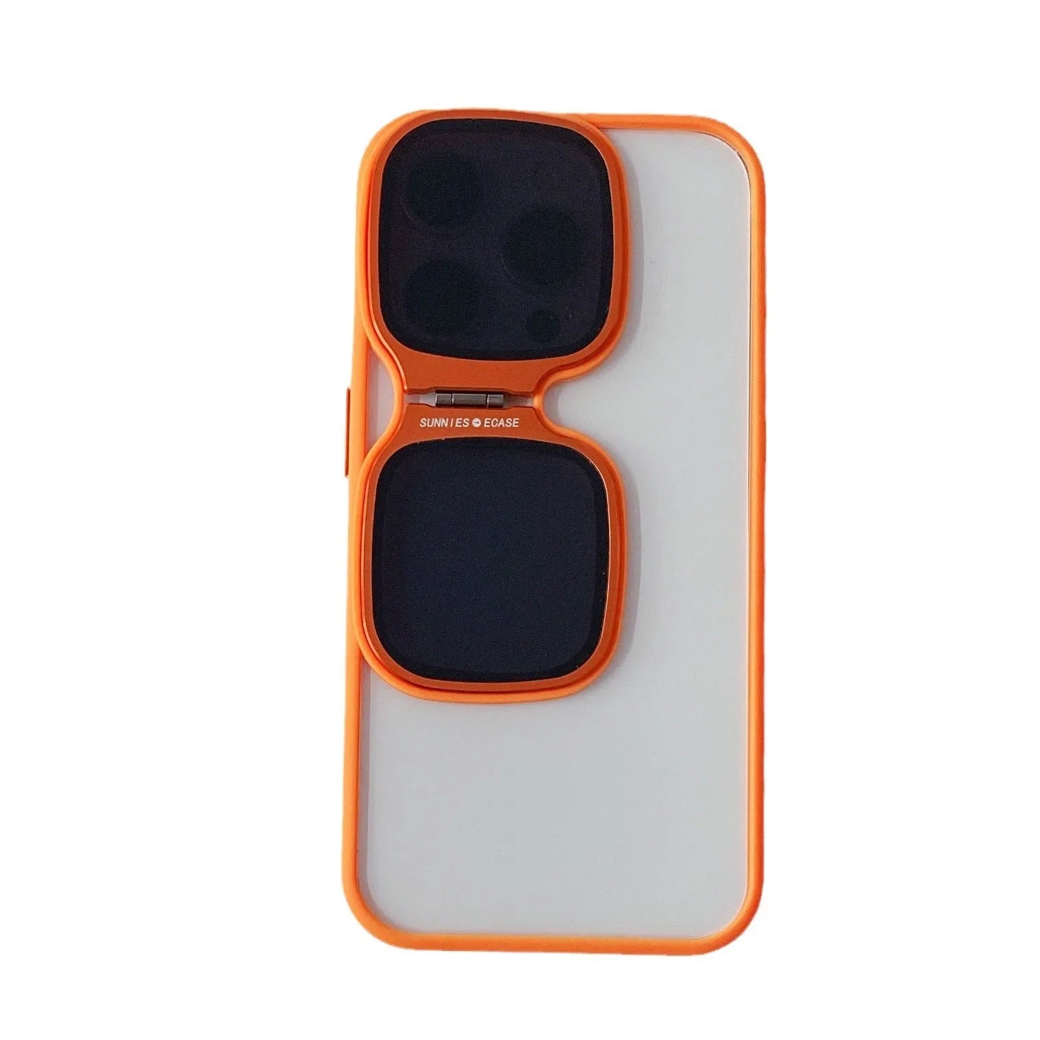 High-permeability acrylic phone case with magnetic bracket stand for iPhone 15 Pro in black