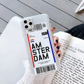iPhone mobile phone case with ticket design and graffiti artwork in blue-red and green colours